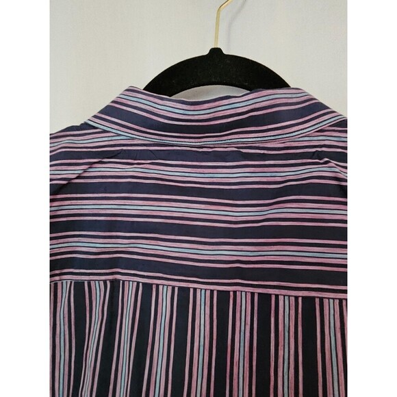 Mens Tommy Bahama Purple Blue Striped Long Sleeve Shirt XL - Picture 5 of 10